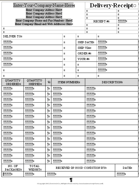 Each Receipt Form Software